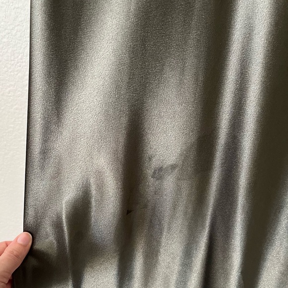 Birdy Grey Lisa Shiny Satin Cowl Neck Olive Green Long Dress in Women’s Size S - Picture 15 of 16